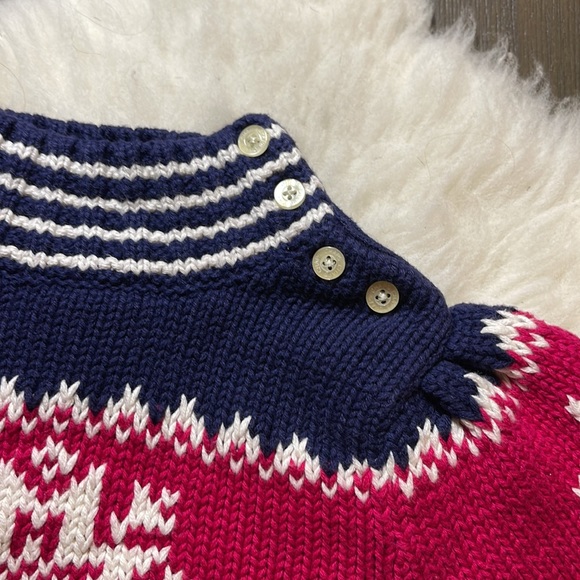 Chaps Pullover Sweater for Baby; Size 18 months; Navy Blue/Deep Magenta. - Picture 3 of 6